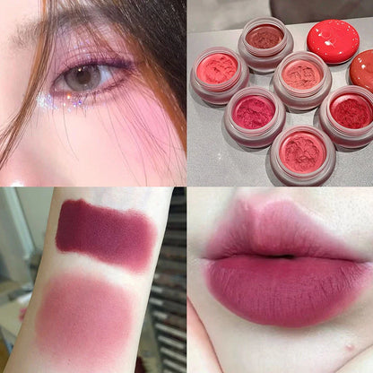 Canned Lip Mud Lipstick Velvet Matte Solid Lip Gloss Cheek Tint Lips Makeup Korean Cosmetic