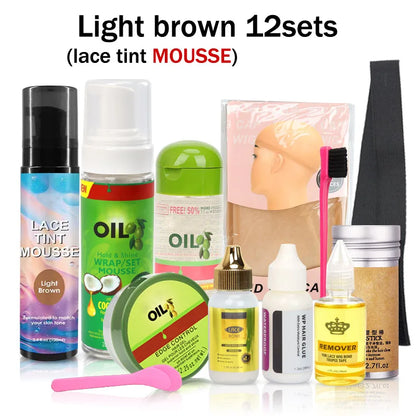 12-in-1 Lace Wig Kit Bundle – Multiple Shades (Lace Tint Spray + Essentials