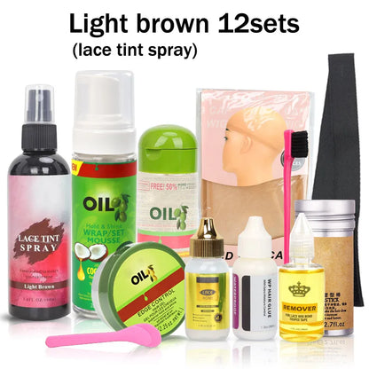 12-in-1 Lace Wig Kit Bundle – Multiple Shades (Lace Tint Spray + Essentials