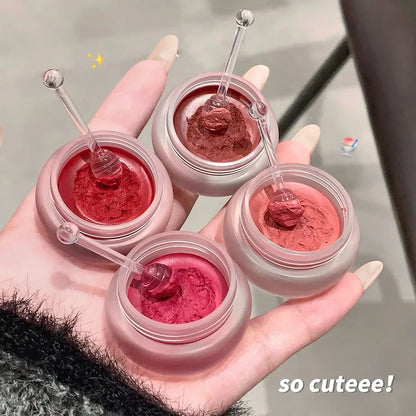 Canned Lip Mud Lipstick Velvet Matte Solid Lip Gloss Cheek Tint Lips Makeup Korean Cosmetic