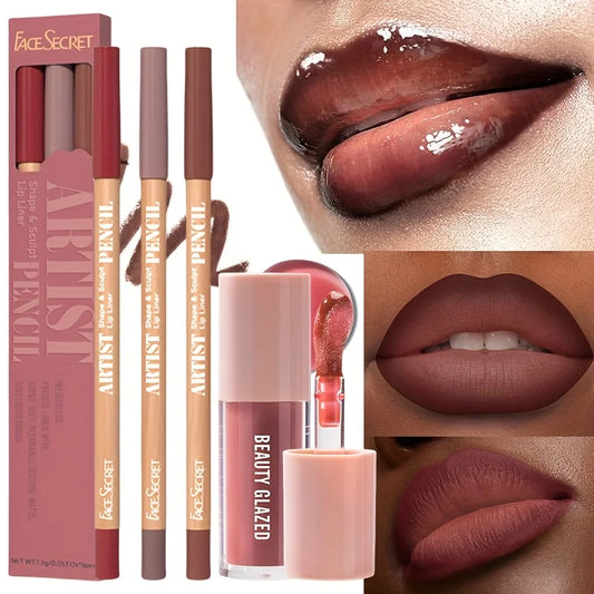 FACE SECRET 4Pcs/Set,Lip Combo Kits