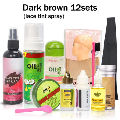 12-in-1 Lace Wig Kit Bundle – Multiple Shades (Lace Tint Spray + Essentials