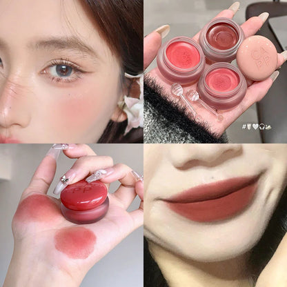 Canned Lip Mud Lipstick Velvet Matte Solid Lip Gloss Cheek Tint Lips Makeup Korean Cosmetic