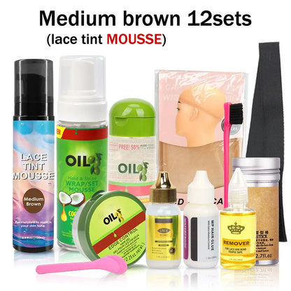 12-in-1 Lace Wig Kit Bundle – Multiple Shades (Lace Tint Spray + Essentials