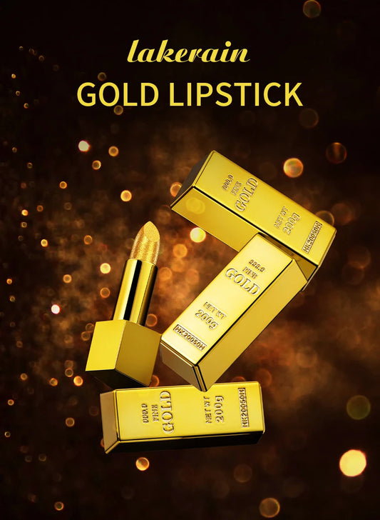 Gold Lipstick Shiny Metallic Matte Velvet Lip Makeup